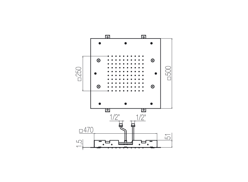 Squared ceiling plates