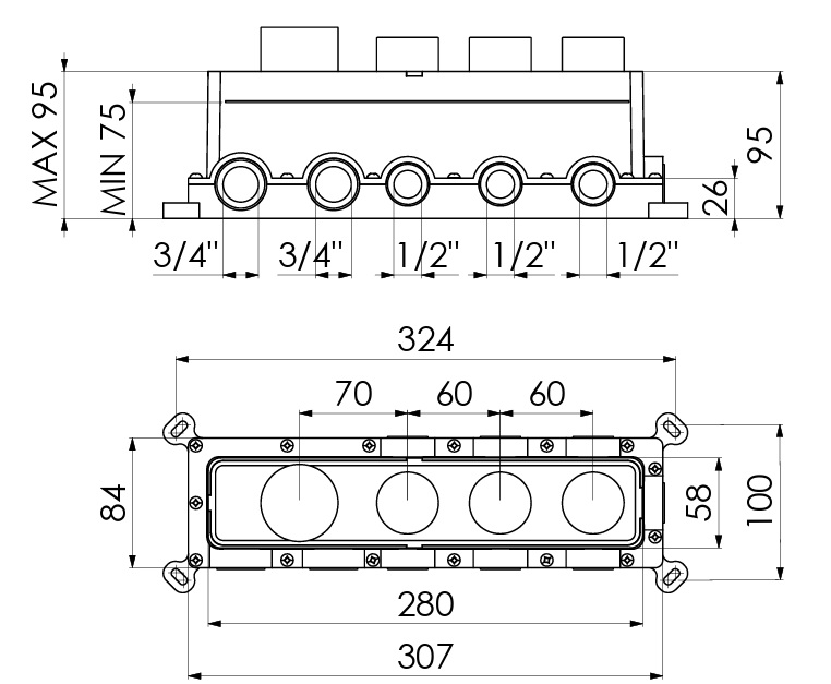 Edo 3-way built-in part