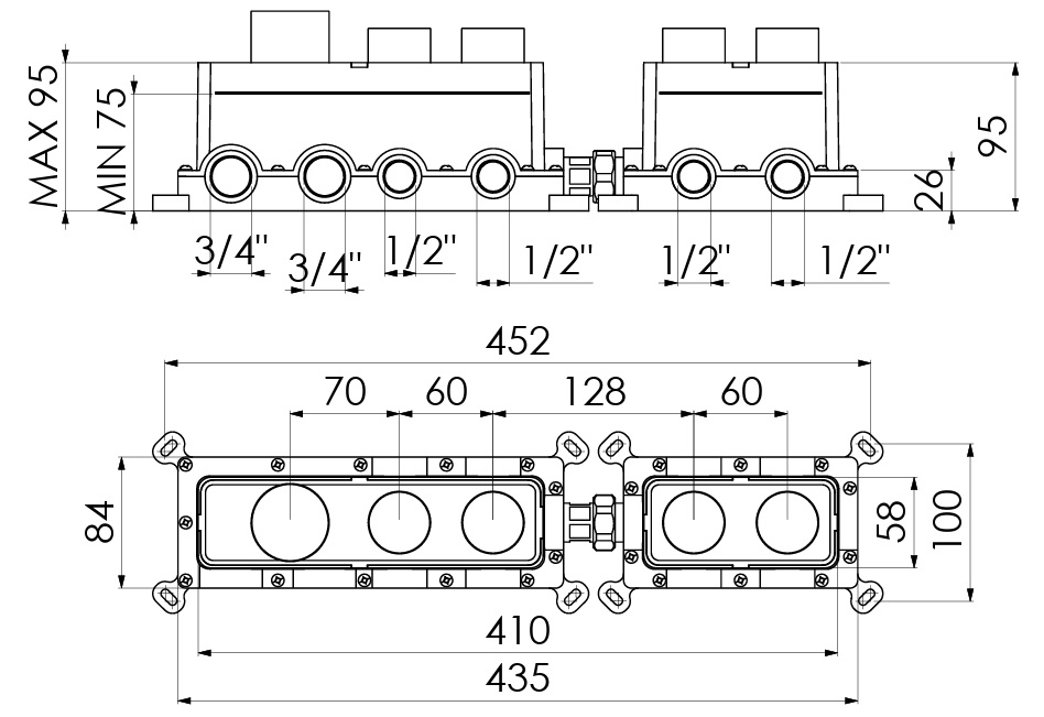 Edo 4-way built-in part