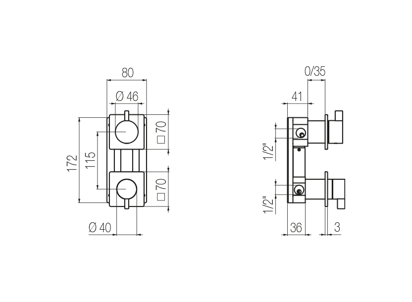 Shower mixer with integrated 3-way diverter