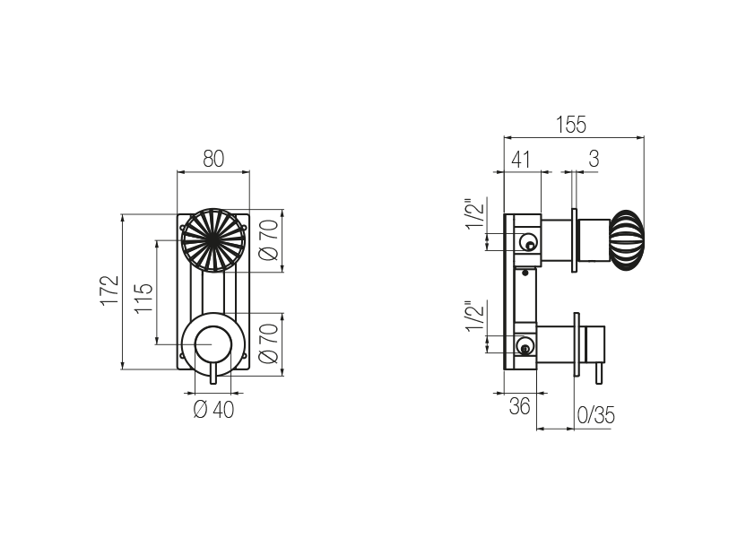 Shower mixer with integrated 3-way diverter