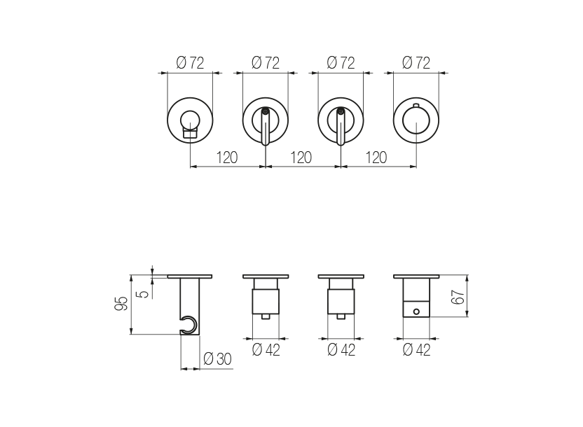Thermostatic high flow rate shower set