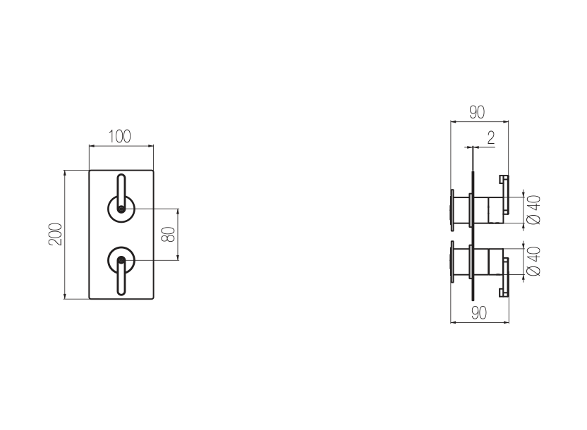  Shower mixer with integrated 2-way diverter