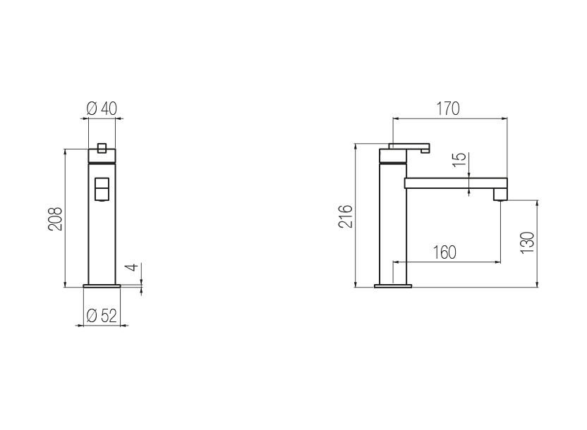  Medium basin mixer