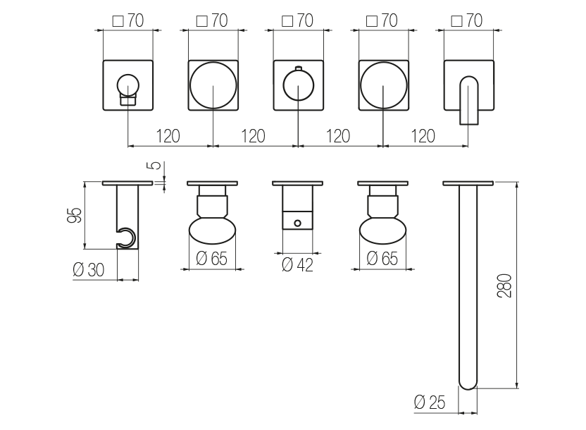 High flow rate horizontal bath set