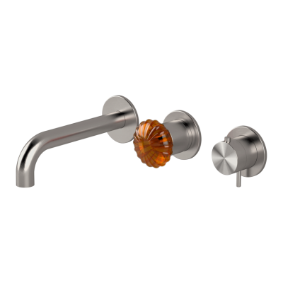 Horizontal thermostatic bath set with 3-ways diverter 