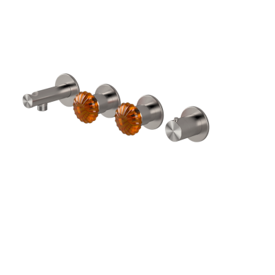 High flow rate horizontal thermostatic set