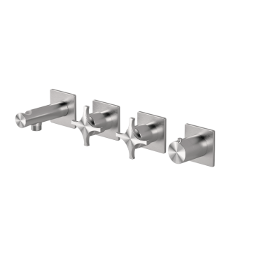 High flow rate horizontal thermostatic set 