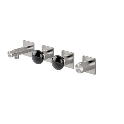 High flow rate horizontal thermostatic set 