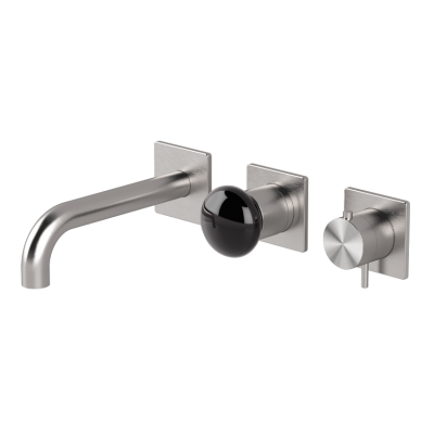 Horizontal thermostatic bath set with 3-ways diverter