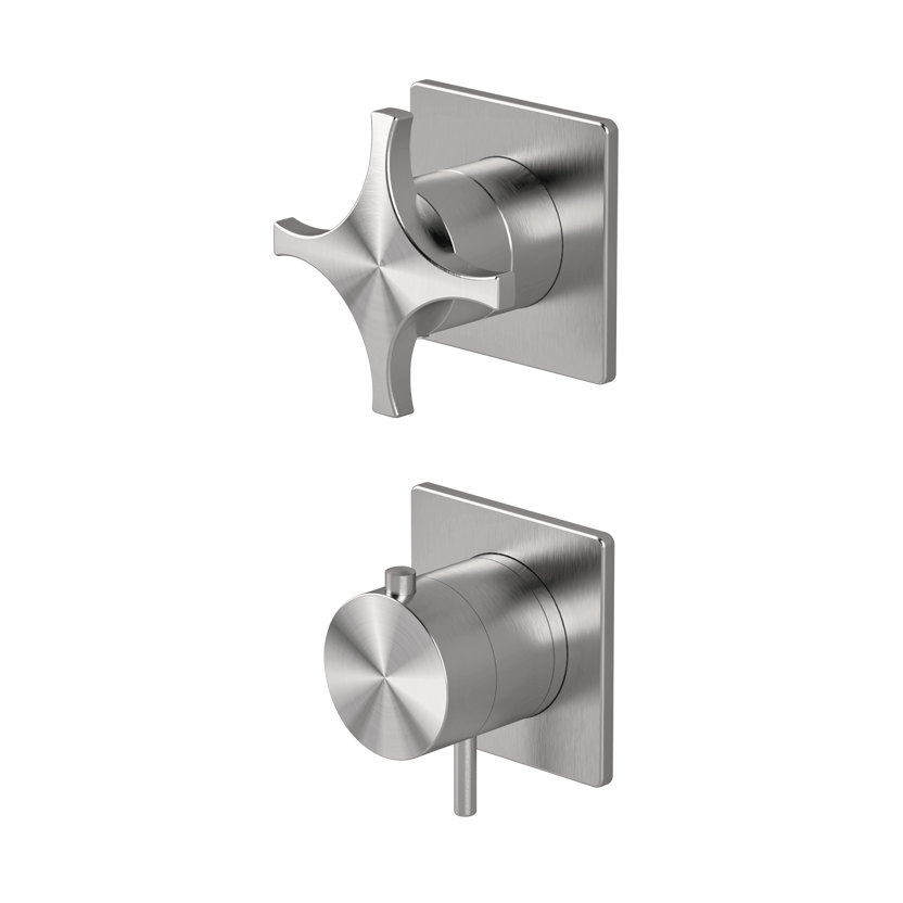 Thermostatic shower mixer with integrated 2-way diverter