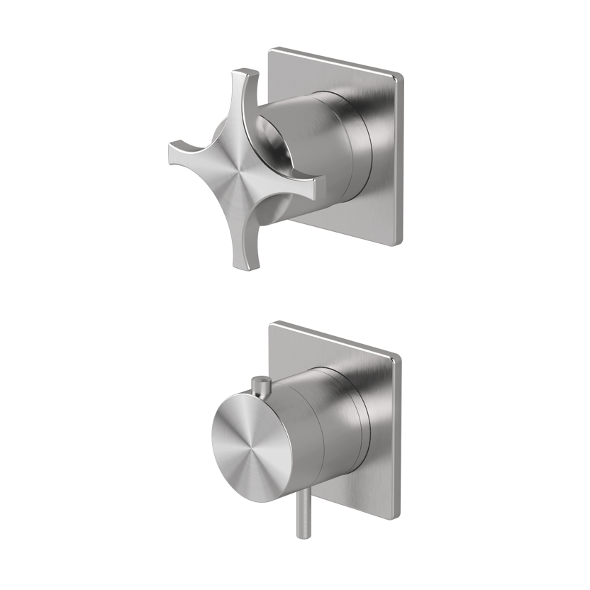 Thermostatic shower mixer with integrated 3-way diverter