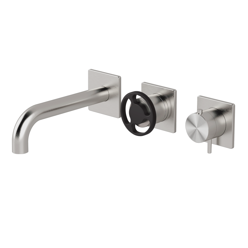  Horizontal thermostatic bath set with 3-ways diverter