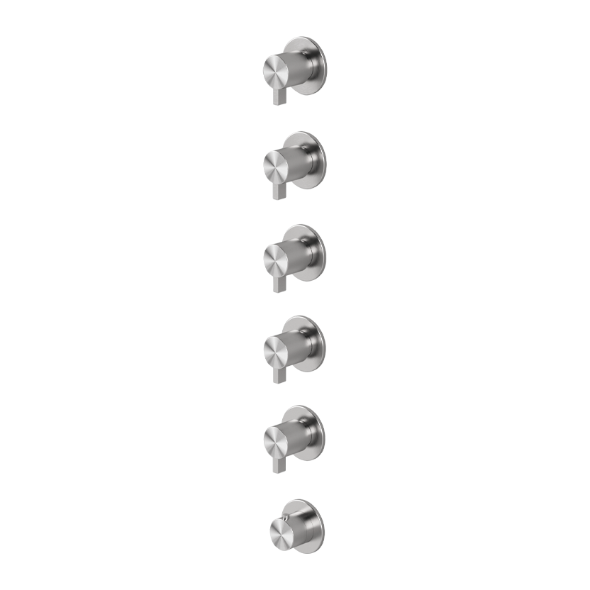 Thermostatic mixer with 5 manifolds