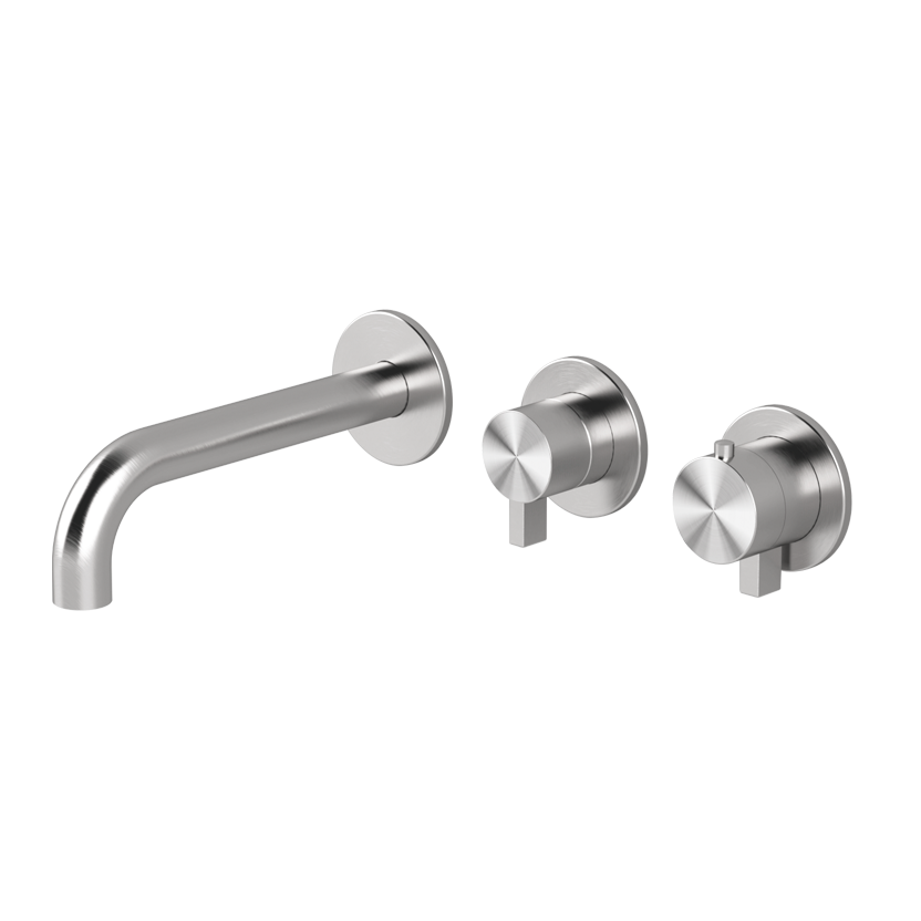 Horizontal thermostatic bath set with 2-ways diverter