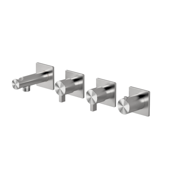 High flow rate horizontal thermostatic set 