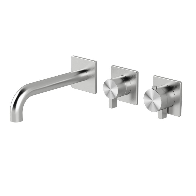 Horizontal thermostatic bath set with 2-ways diverter