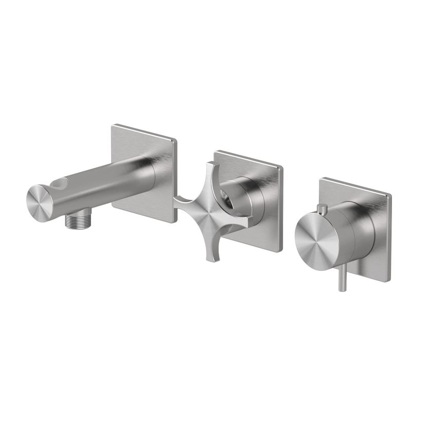 Horizontales Thermostat-Duschset mit 2-Wege-Umsteller