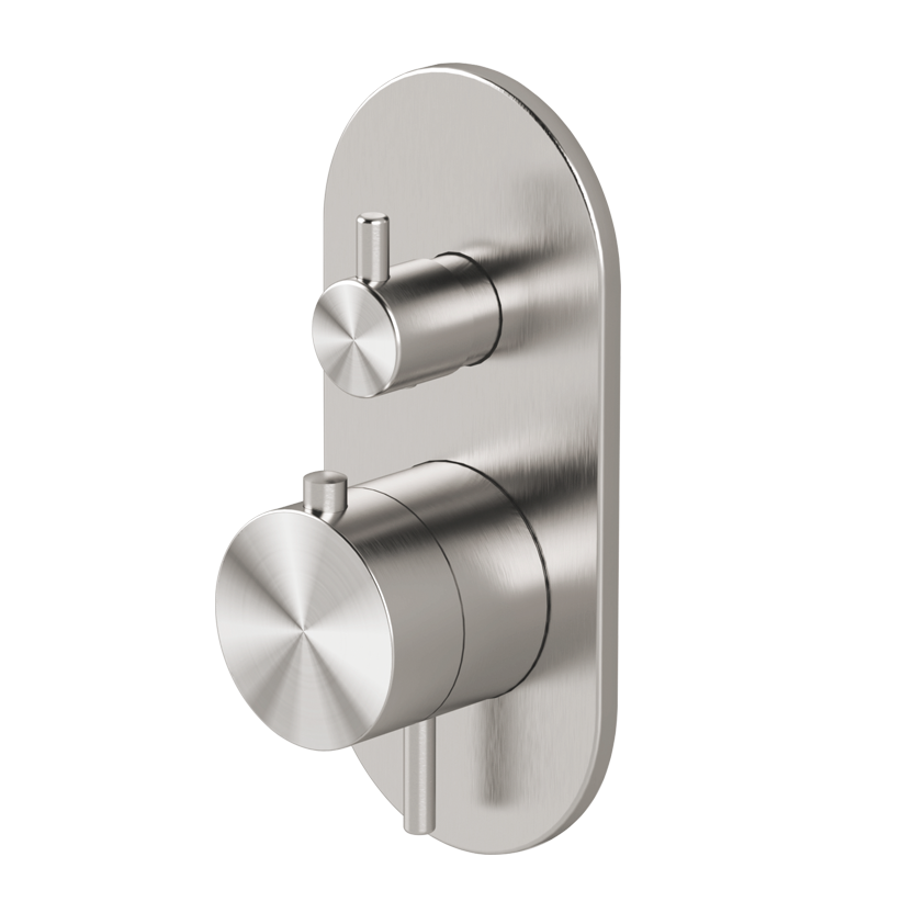 Thermostatic shower mixer with integrated 2-way diverter