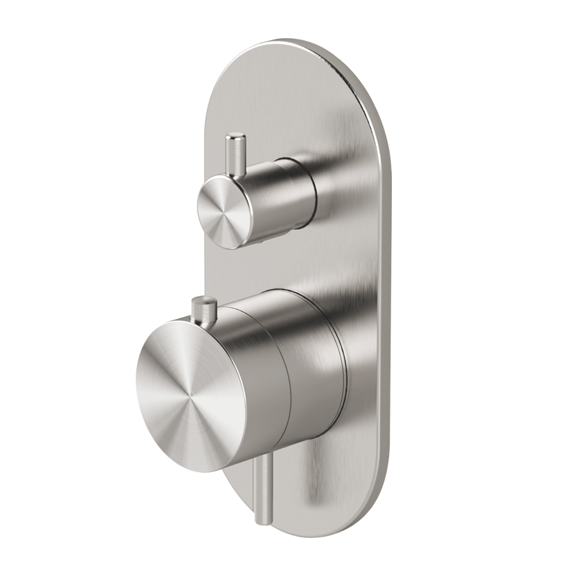 Thermostatic shower mixer with integrated 3-way diverter