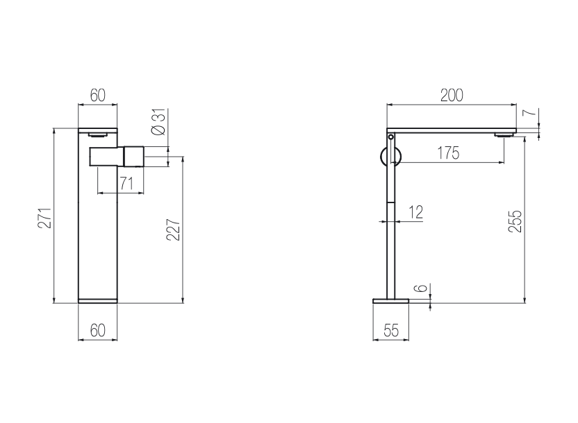 High basin mixer