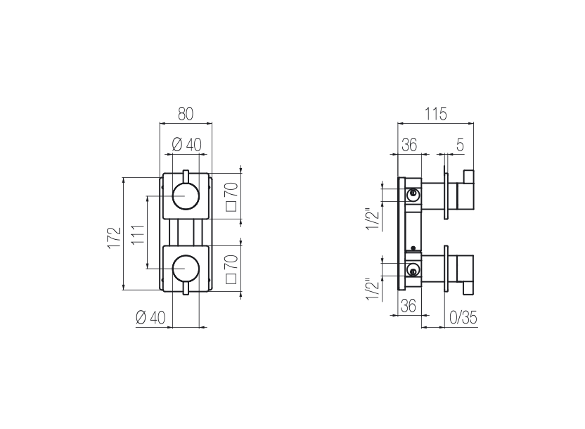 Shower mixer with integrated 2-way diverter