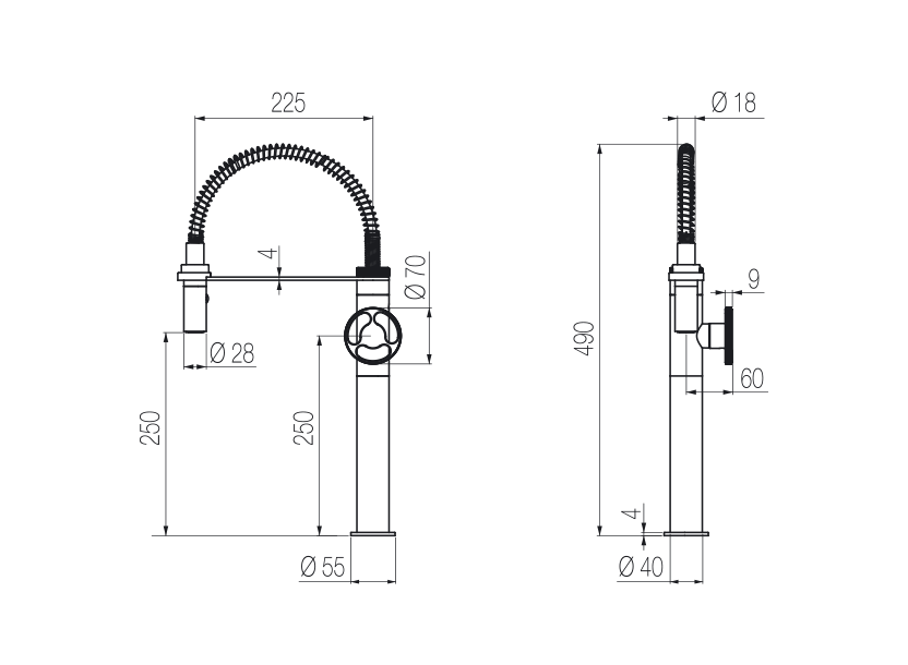 Kàto with pull-out shower