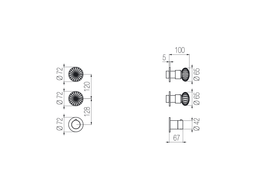 Thermostatic mixer with 2 manifolds