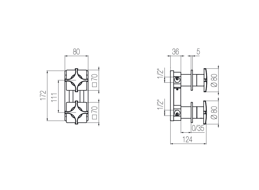 Shower mixer with integrated 2-way diverter