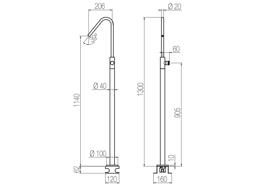Floor-standing basin mixer