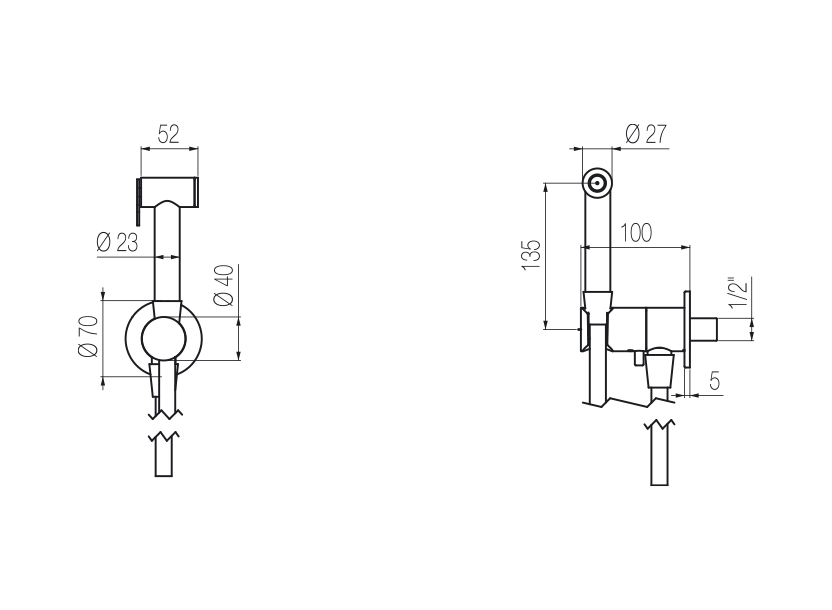 Hydrobrush for sanitary cleaning