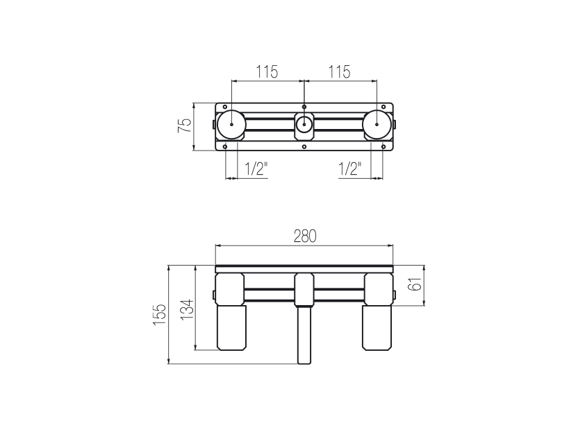 Basin mixer built-in part