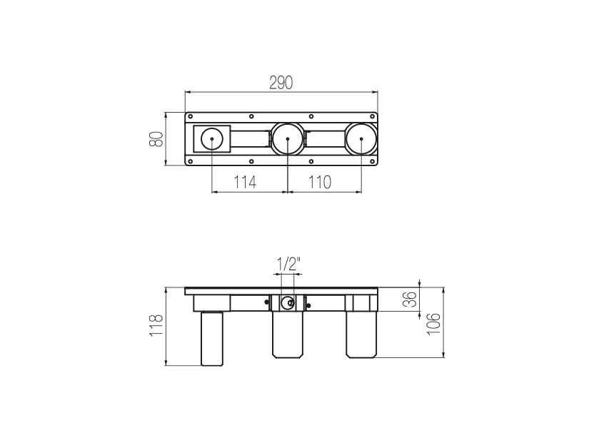 Shower/bath mixer built-in part