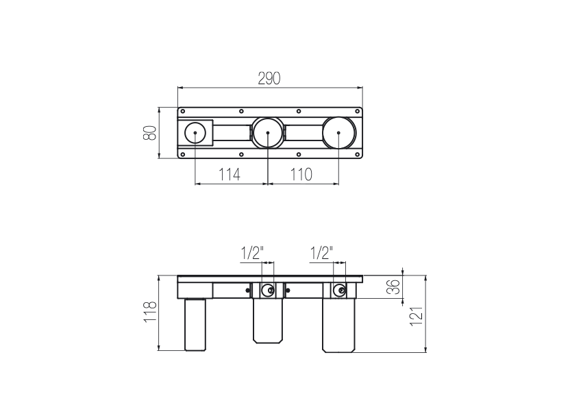 Shower/bath mixer built-in part