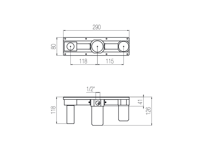 Shower/bath mixer built-in part