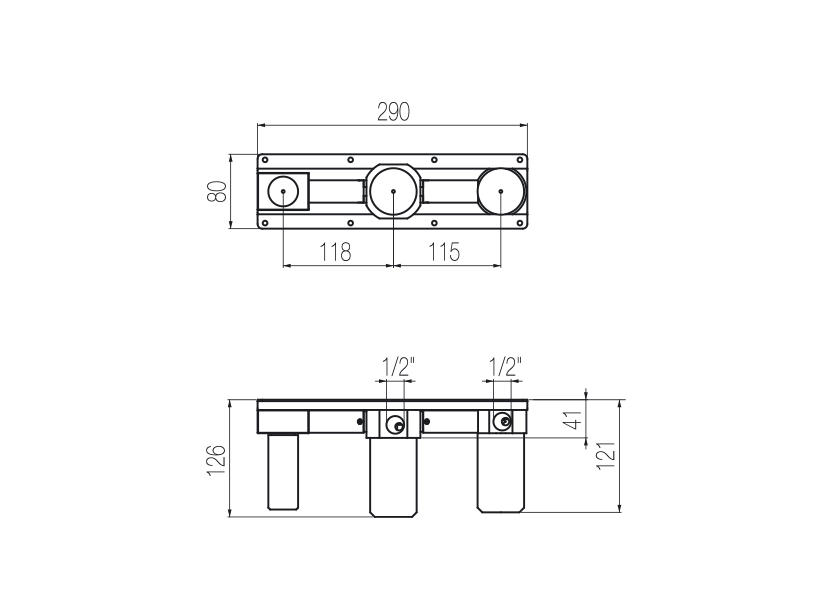 Shower/bath mixer built-in part