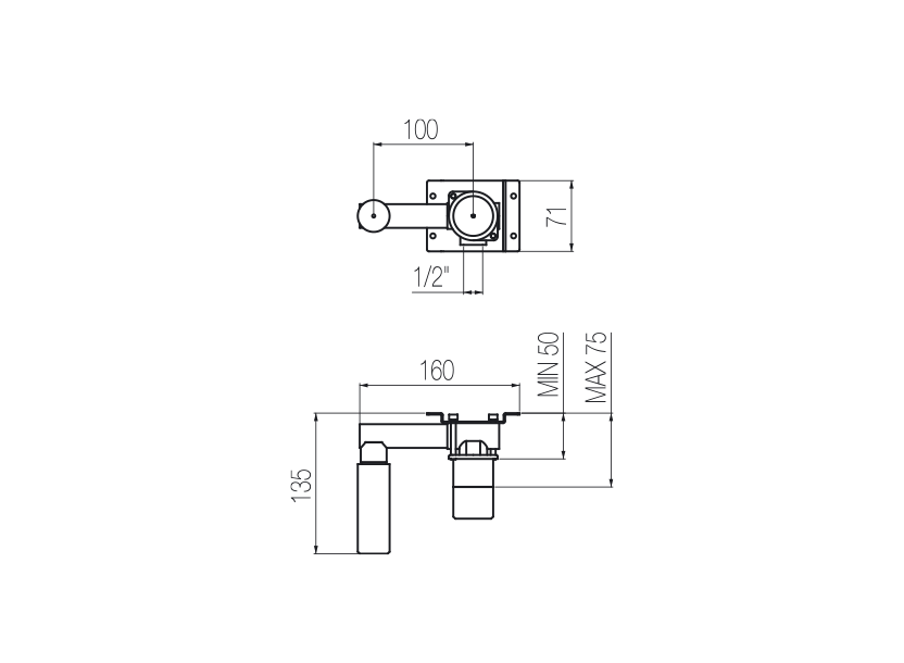 Basin mixer built-in part