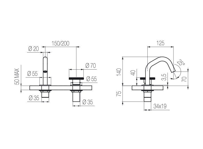  2-hole basin group