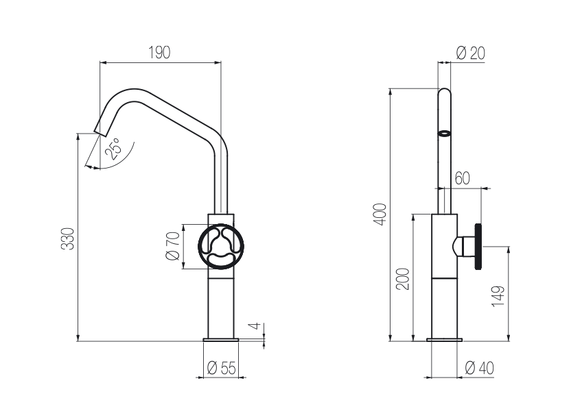  High basin mixer