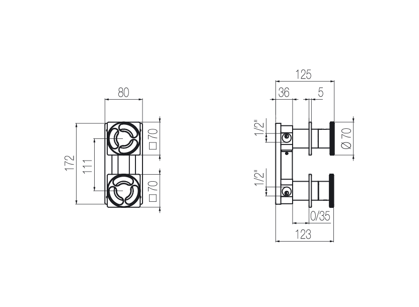 Shower mixer with integrated 2-way diverter