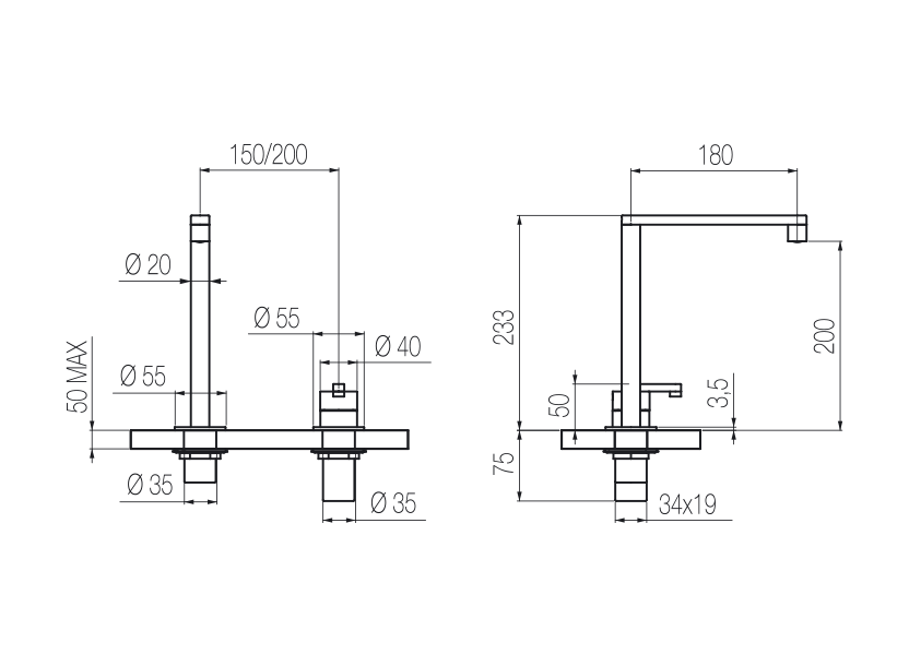  2-hole basin group