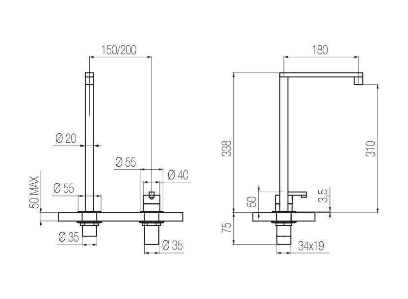  2-hole basin group