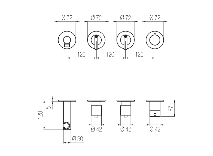 Thermostat-Brauseset mit hohem Durchfluss