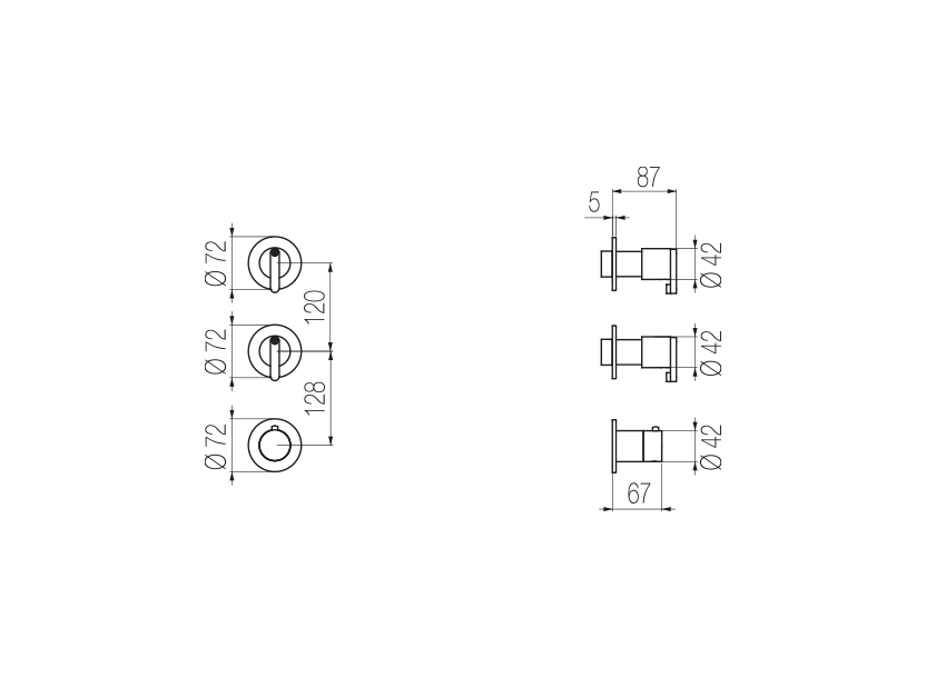  Thermostatic mixer with 2 manifolds