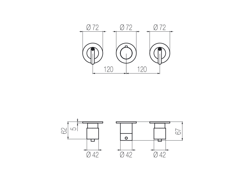 Thermostat-Brauseset mit 2 Absperrventilen