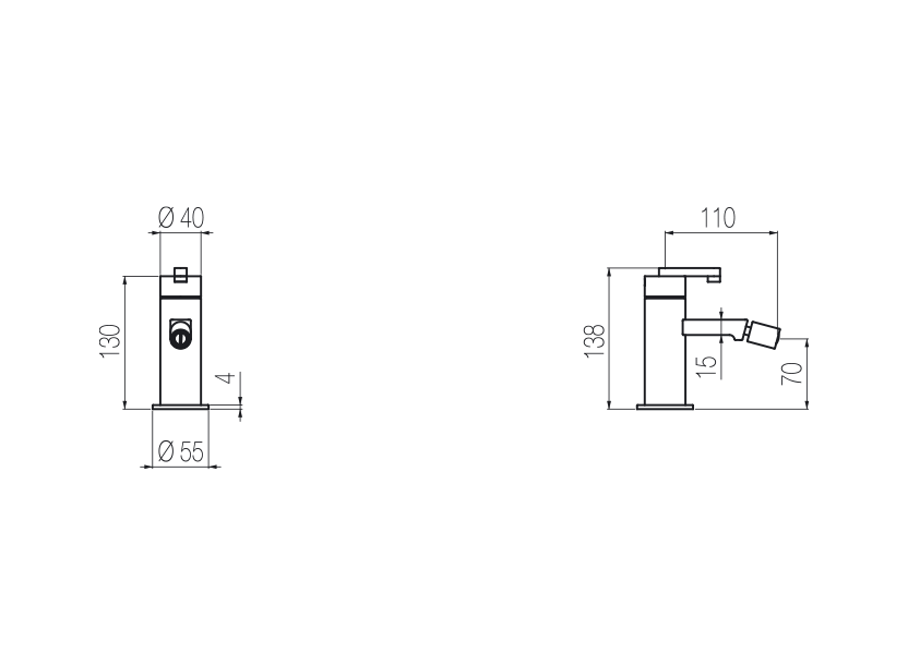 Miscelatore bidet mini 