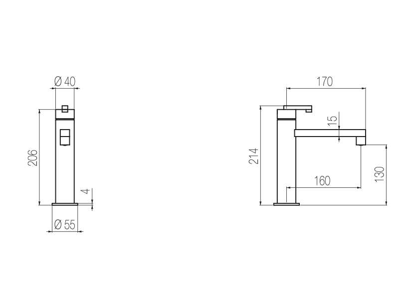  Medium basin mixer