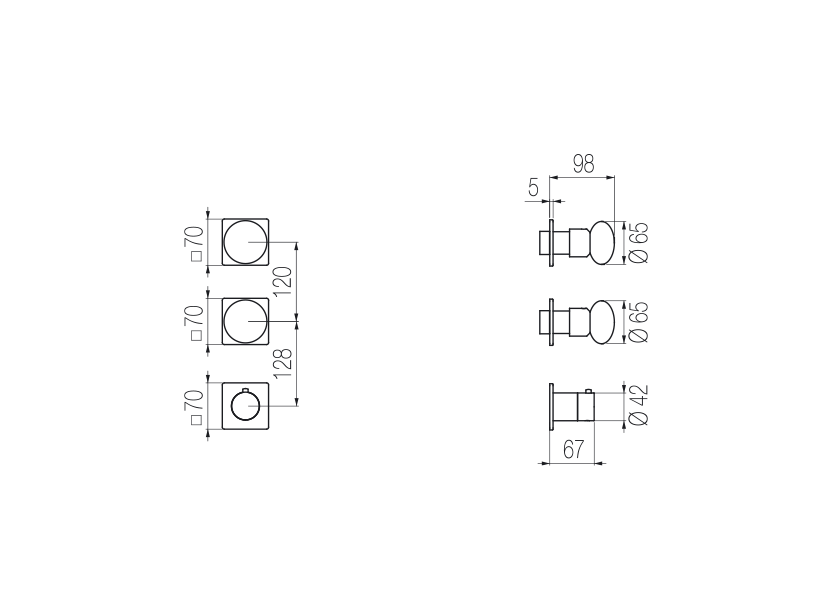 Thermostatic mixer with 2 manifolds