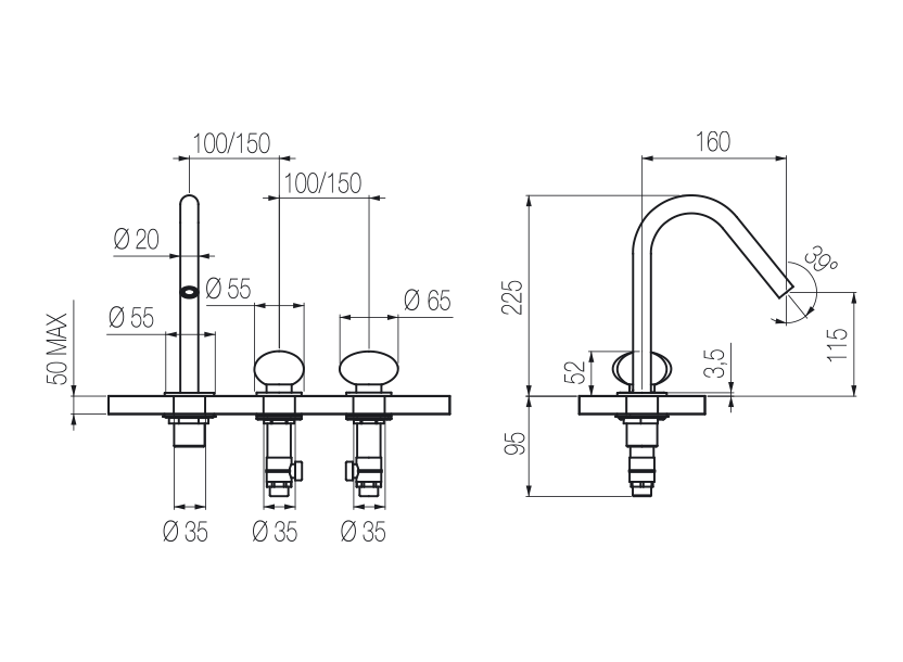 3-hole basin group