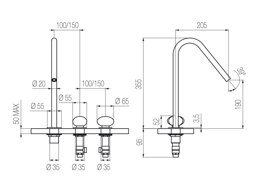 3-hole basin group